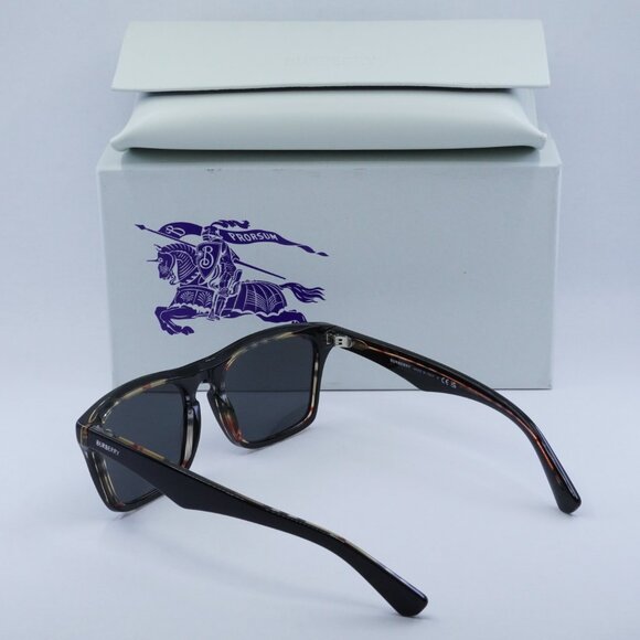 Burberry BE4434 412187 Sunglasses Black on Vintage Square Frame, Grey Lenses - Picture 10 of 10